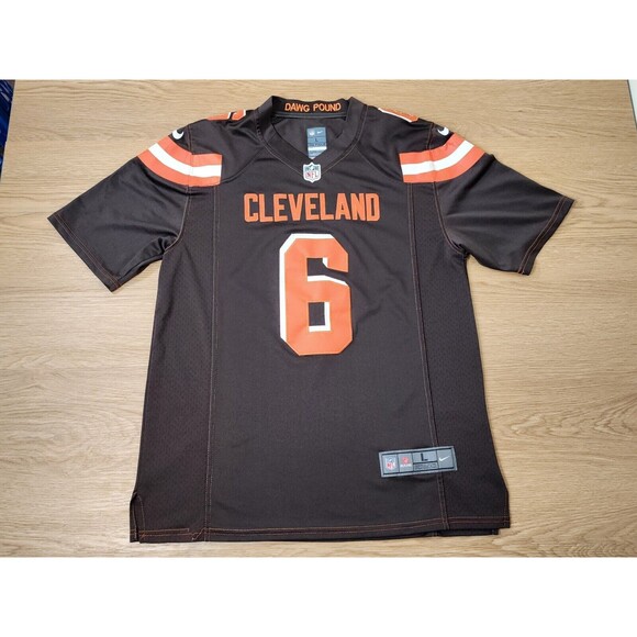 Baker Mayfield Jersey Mens L Orange Cleveland Browns Nike On Field NFL Distress - Picture 10 of 11